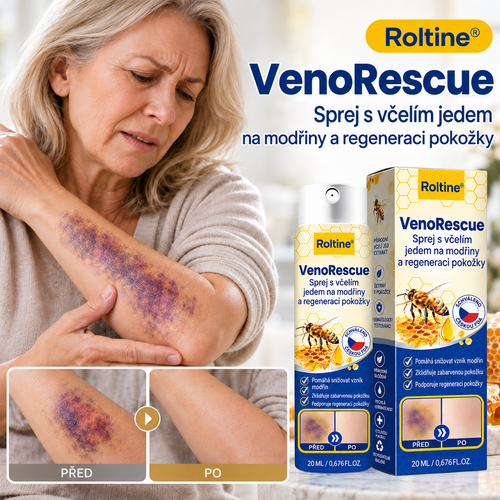 Roltine® VenoRescue – sprej s včelím jedem na modřiny a regeneraci pokožky