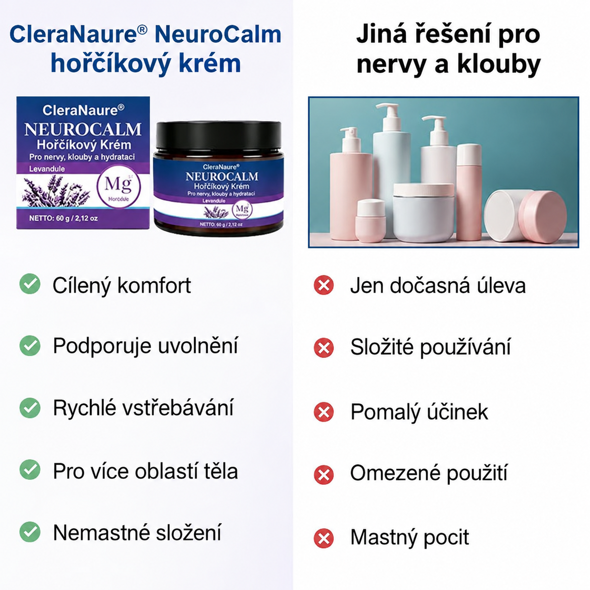 🛡️ CleraNaure® uklidňující krém s hořčíkem pro nervy