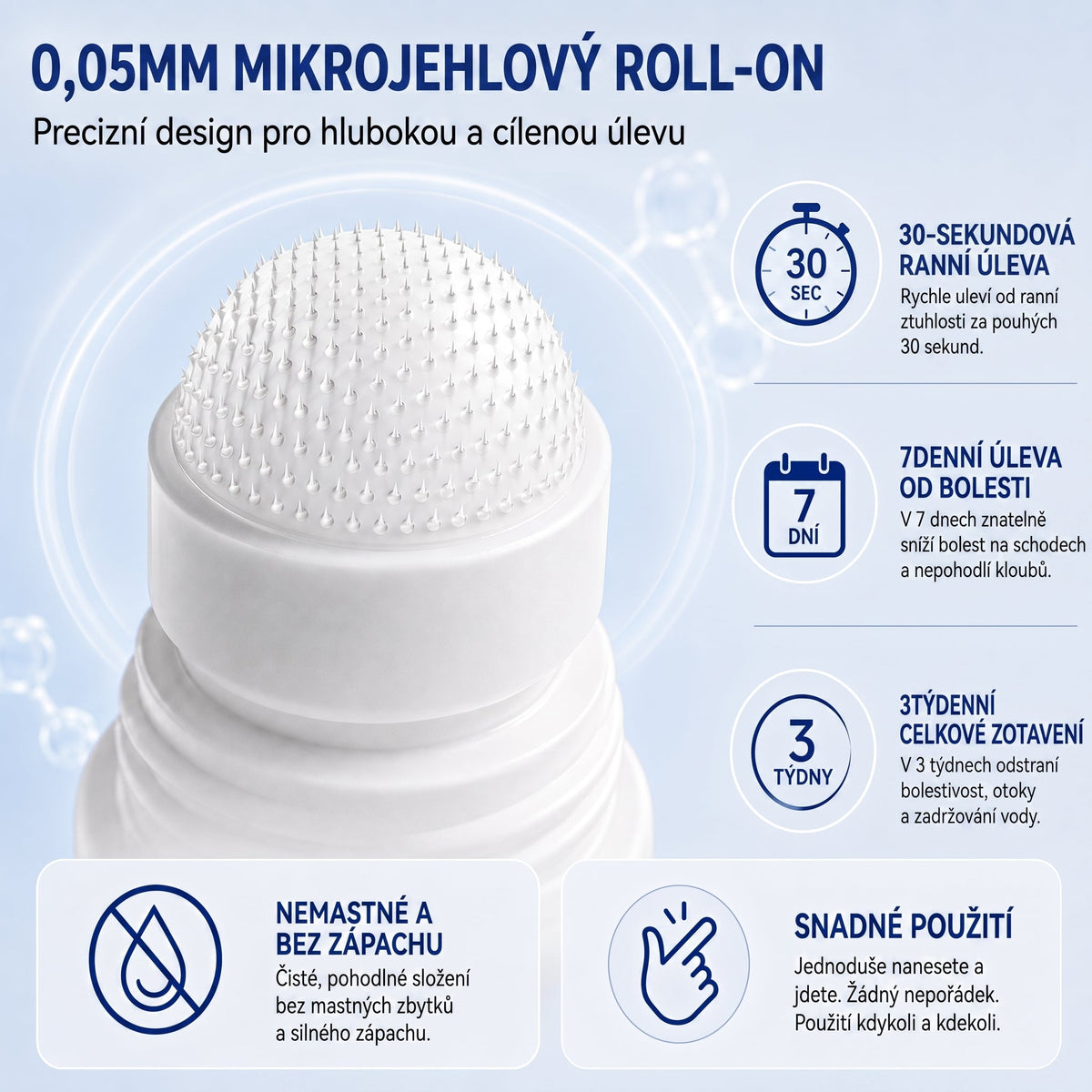 OFICIÁLNÍ OBCHOD | IFMAGIC® 0,05 mm Mikroneedle Rychle Působící Roll-On pro Úlevu Kloubů a Kostí🎃