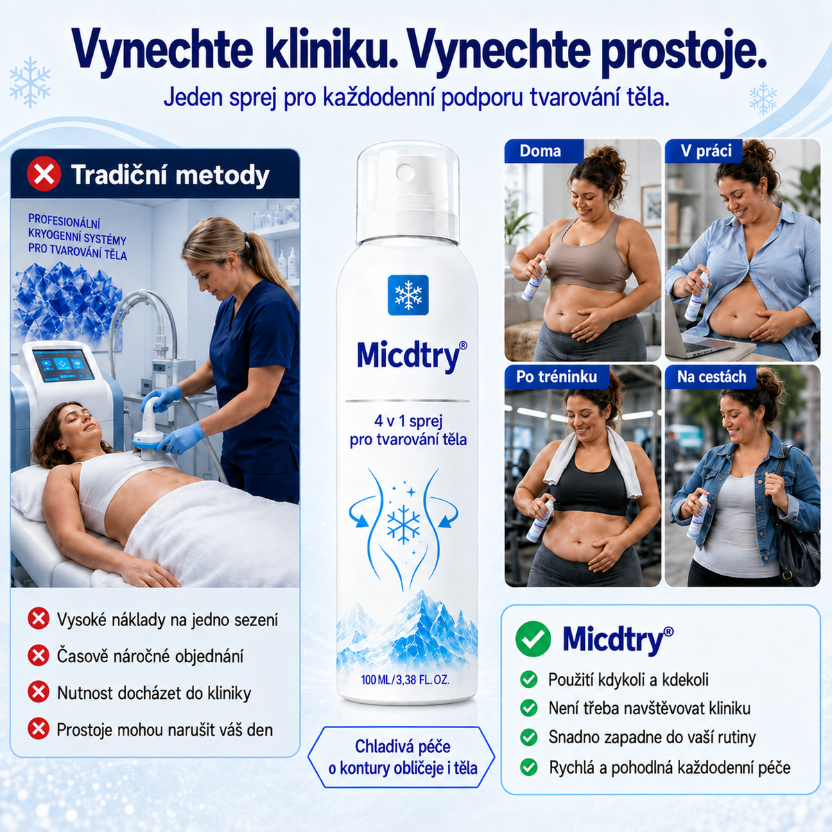Mirevane CryoContour 4 v 1 – mlha pro tvarování postavy