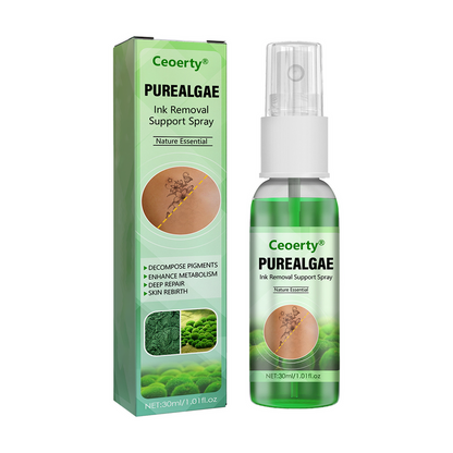 Ceoerty PureAlgae InkRemoval Support SprayB -Say Goodbye to oldTattoo PigmentM,FadeStubborn Ink $, Repair &Smooth Treated Skin-Non-Laser, Try It Now!