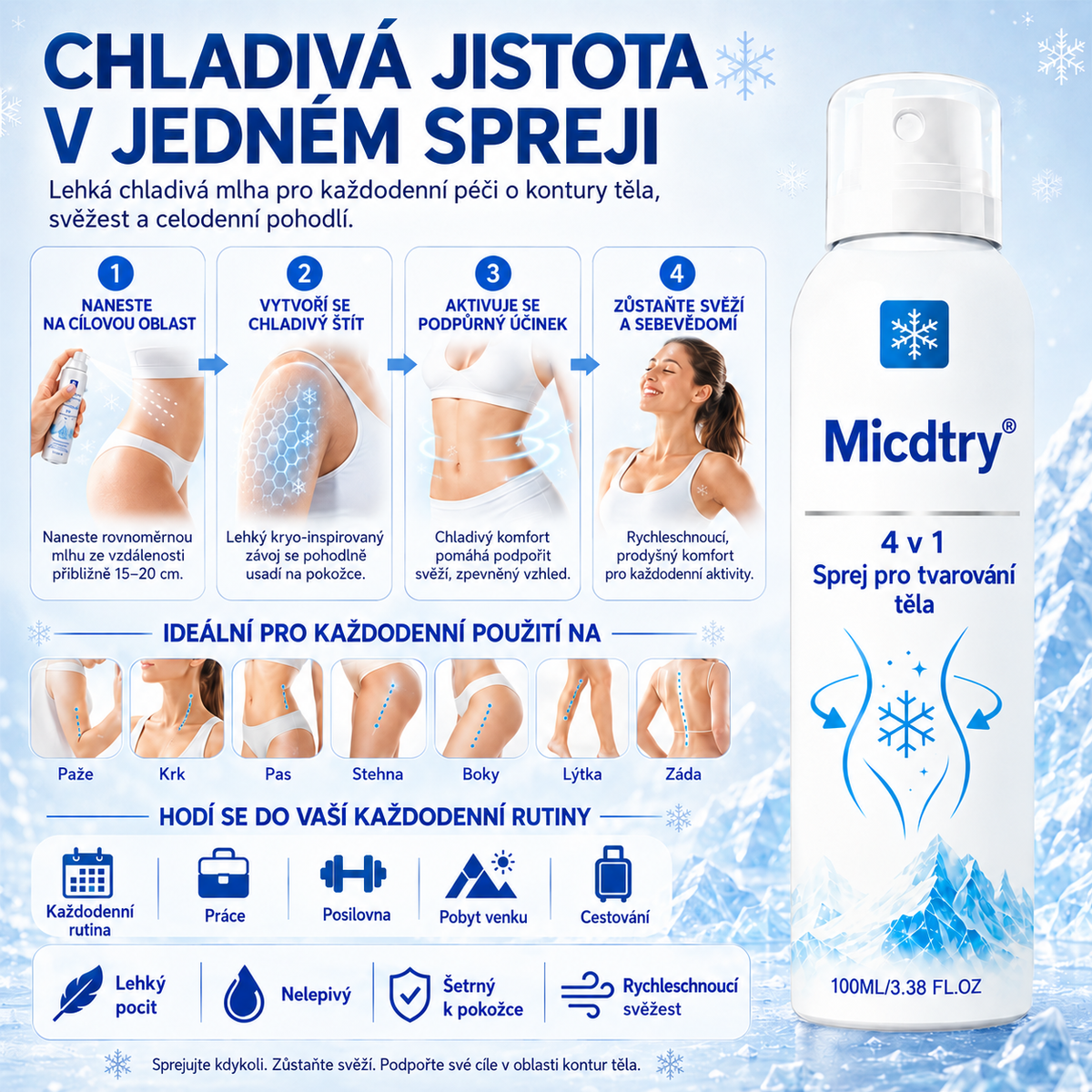 Mirevane CryoContour 4 v 1 – mlha pro tvarování postavy