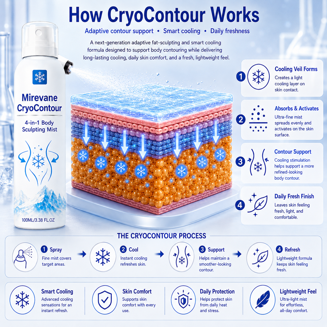 Mirevane CryoContour 4-in-1 Body Sculpting Mist