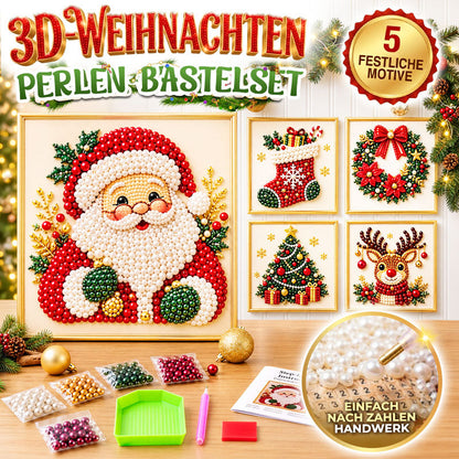✨ Roltine® 3D vánoční kreativní sada s korálky – Relaxační DIY sváteční tvoření