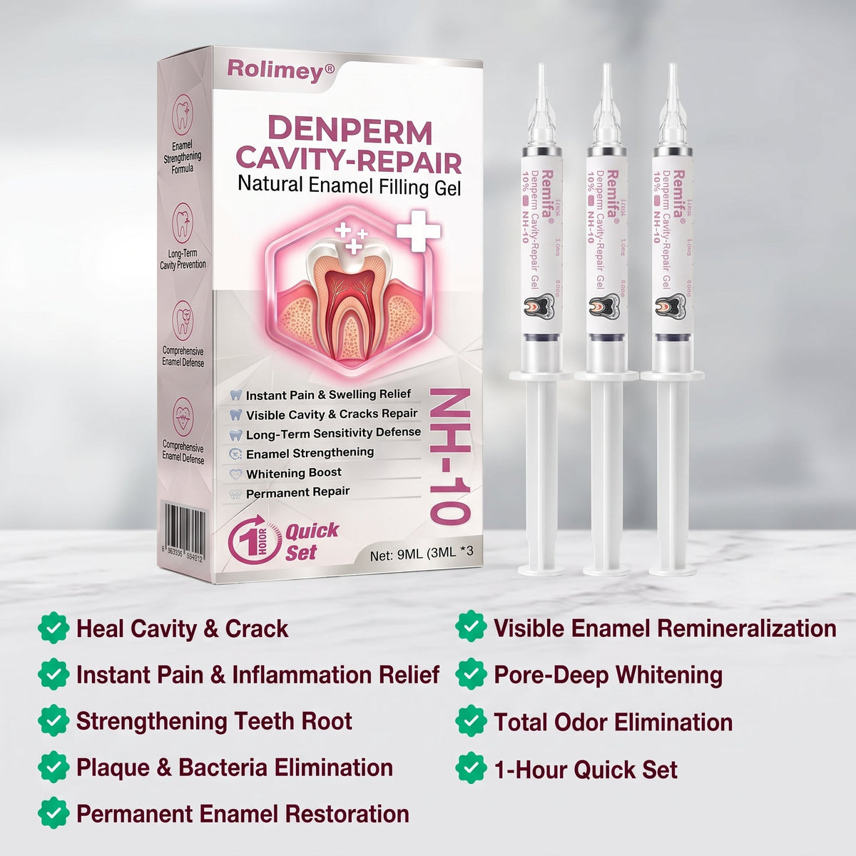 🇨🇿 Rolimey® DenPerm – přírodní gel pro výplň zubního skloviny k opravě zubních kazů