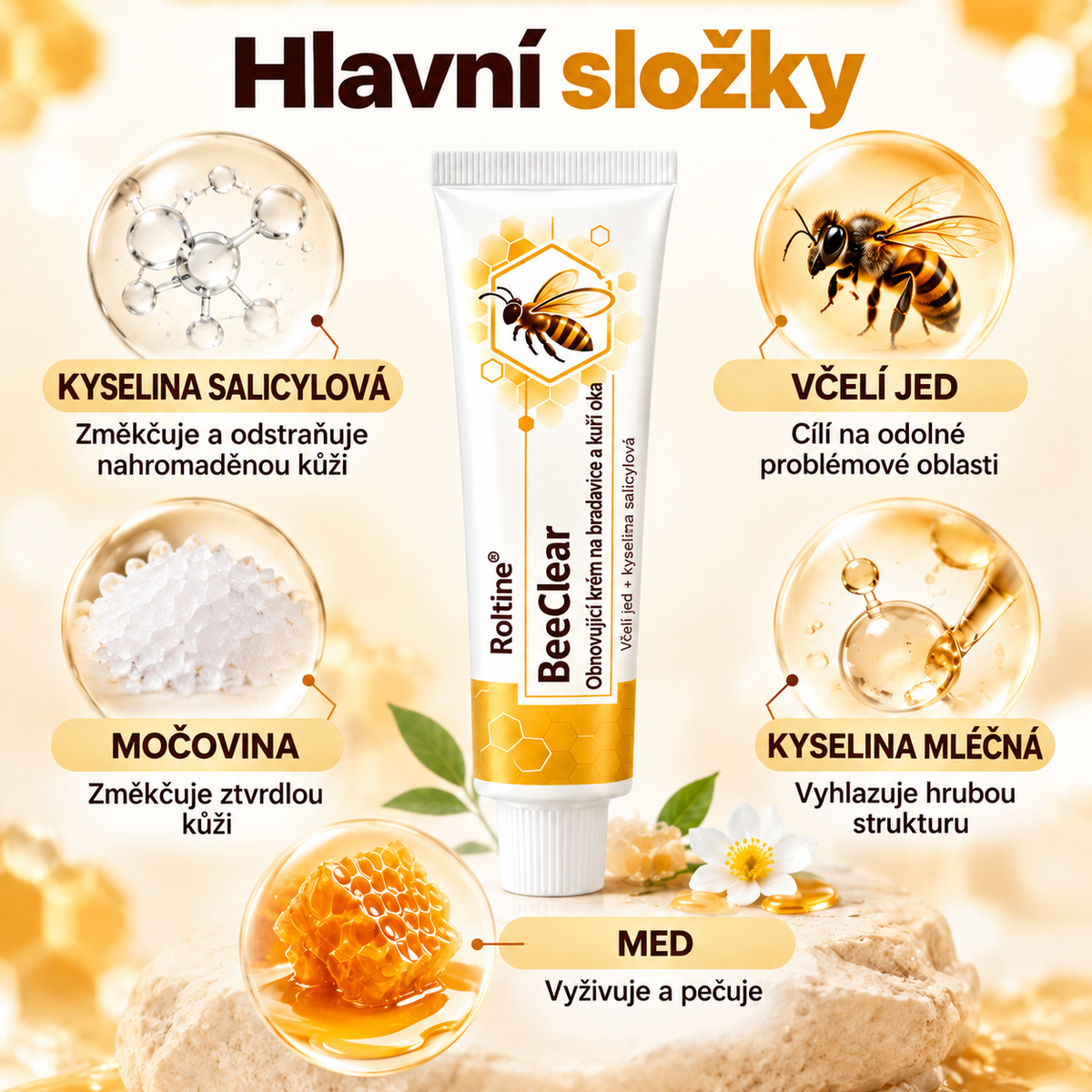 Roltine® BeeClear – regenerační krém na bradavice a kuří oka